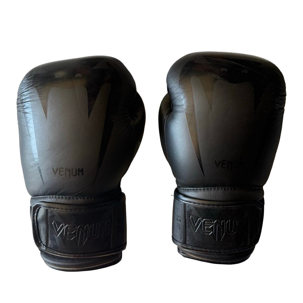 Venum Black Giant 3.0 Nappa Leather 12 oz Hook and Loop Training Boxing Gloves